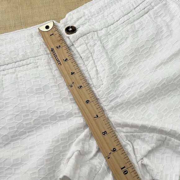 Banana Republic Chino Shorts Size 4 Embroidered White Cotton Welt Pockets - Picture 5 of 8